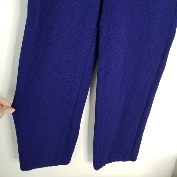 St. John Collection Royal Blue Knit Santana Dress Pant Size 4 Wool Blend - Picture 4 of 12